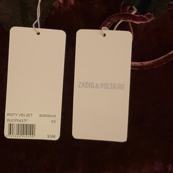 ZADIG & VOLTAIRE zadig & voltaire Risty Velvet Slip Dress color BORDEAUX - Picture 6 of 6